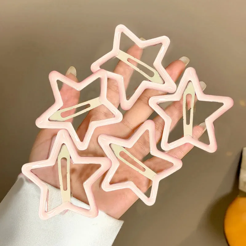 TEEK - 5-10 Pcs Hollow Star Hair Clips