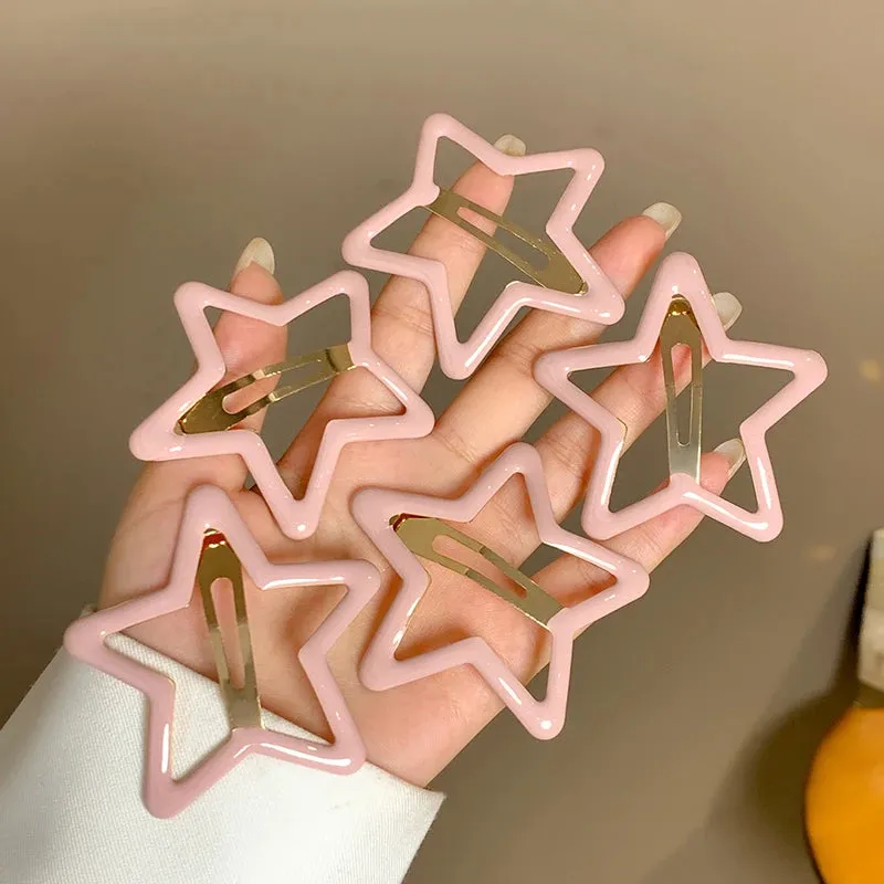 TEEK - 5-10 Pcs Hollow Star Hair Clips