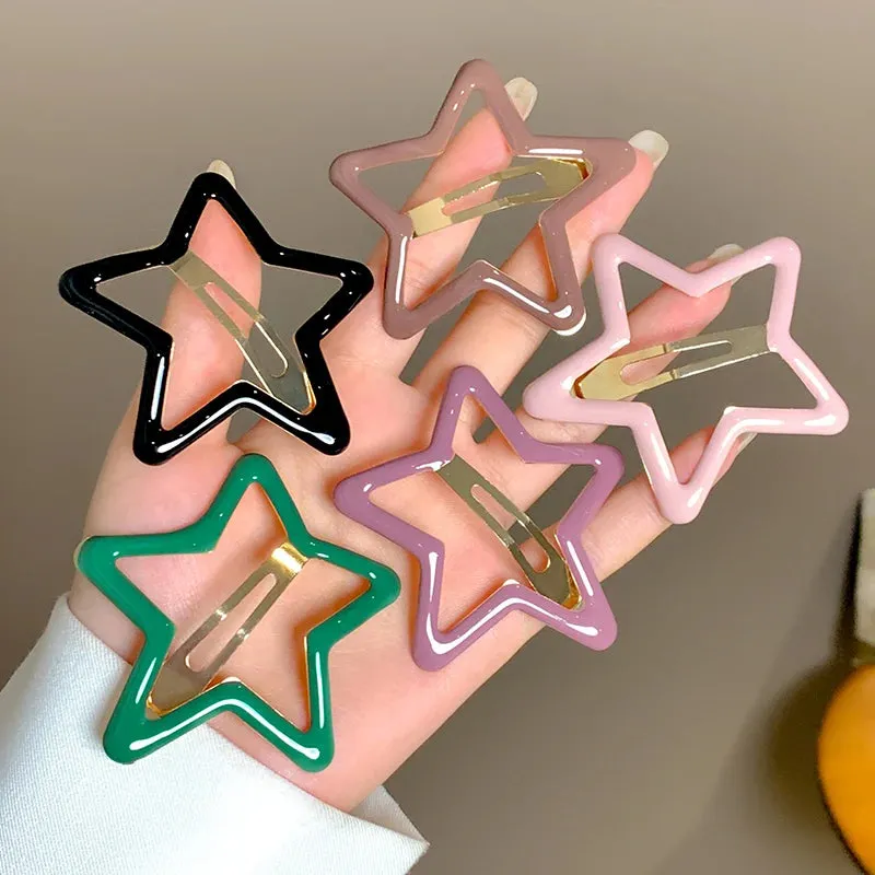 TEEK - 5-10 Pcs Hollow Star Hair Clips