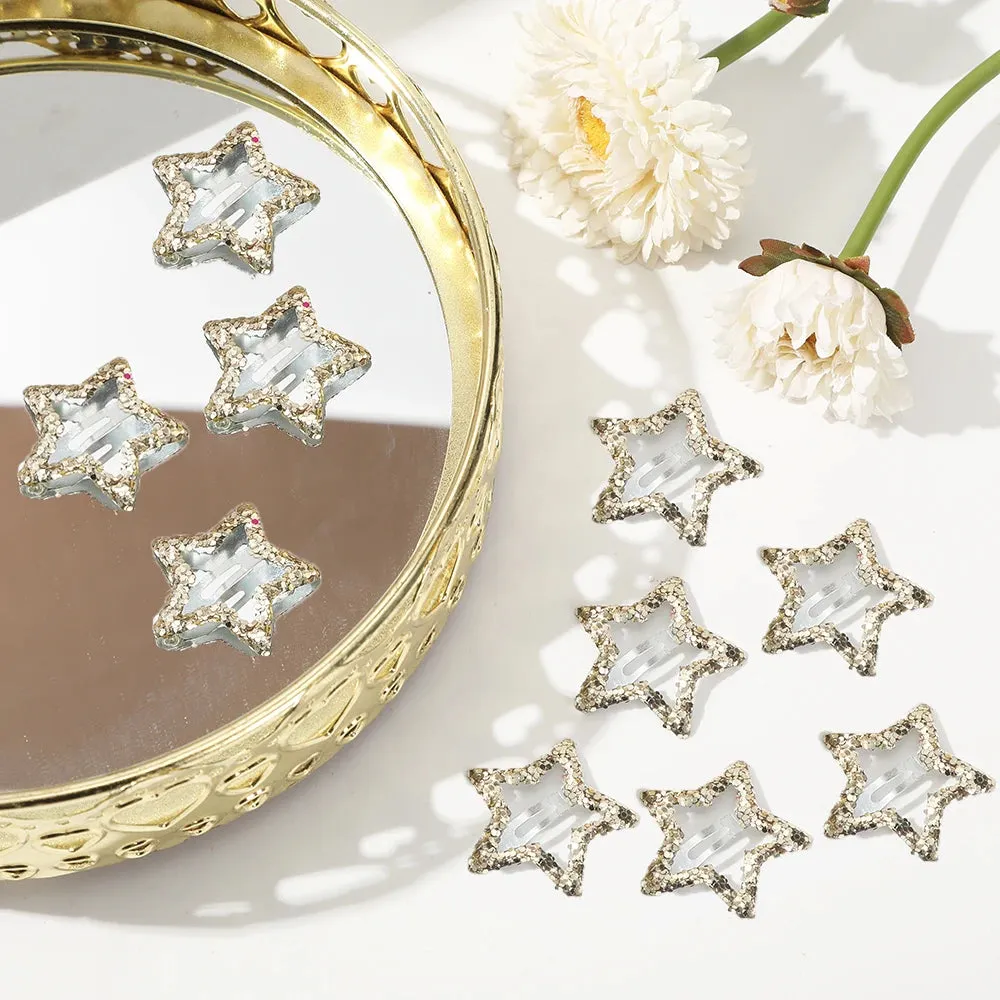 TEEK - 5-10 Pcs Hollow Star Hair Clips