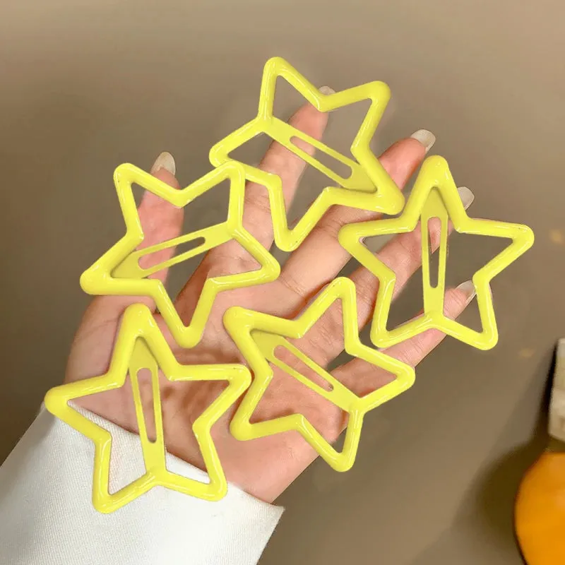 TEEK - 5-10 Pcs Hollow Star Hair Clips