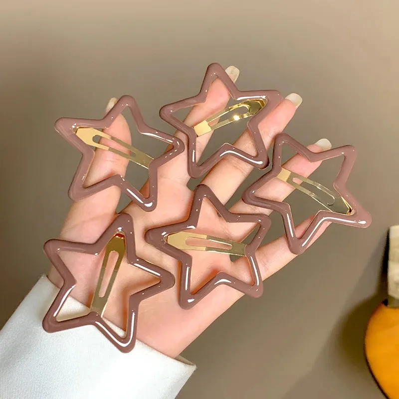 TEEK - 5-10 Pcs Hollow Star Hair Clips