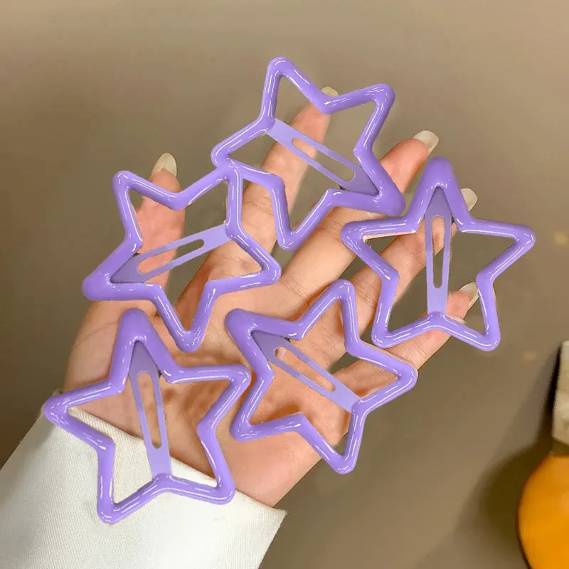 TEEK - 5-10 Pcs Hollow Star Hair Clips