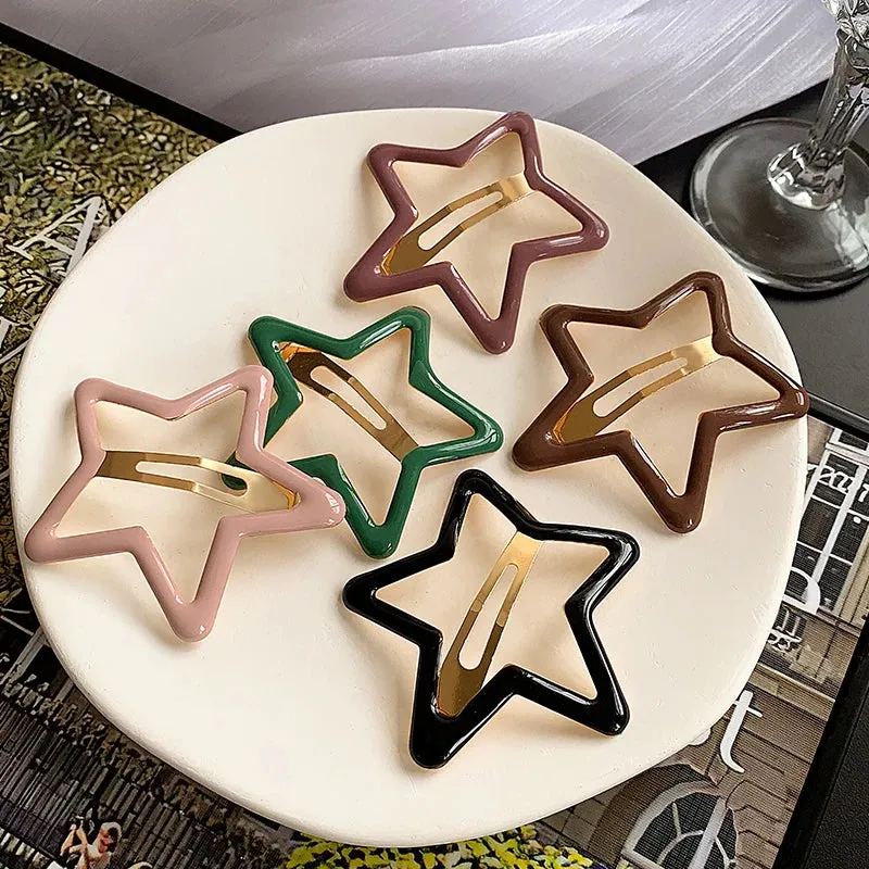 TEEK - 5-10 Pcs Hollow Star Hair Clips