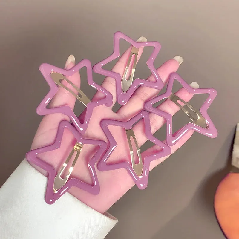 TEEK - 5-10 Pcs Hollow Star Hair Clips