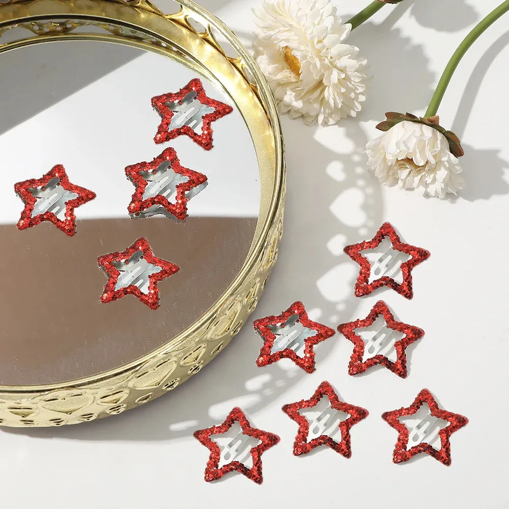 TEEK - 5-10 Pcs Hollow Star Hair Clips