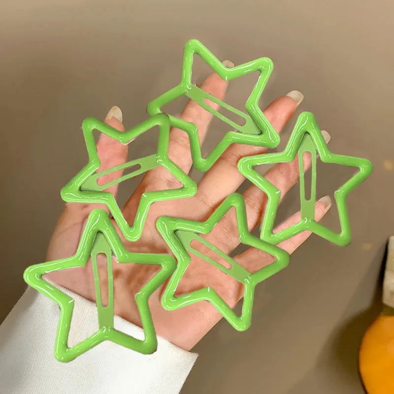 TEEK - 5-10 Pcs Hollow Star Hair Clips