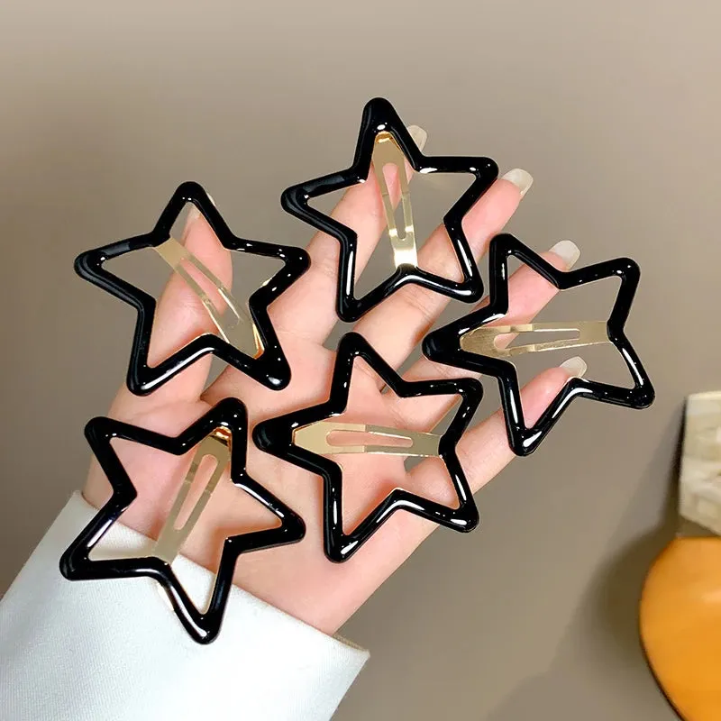 TEEK - 5-10 Pcs Hollow Star Hair Clips