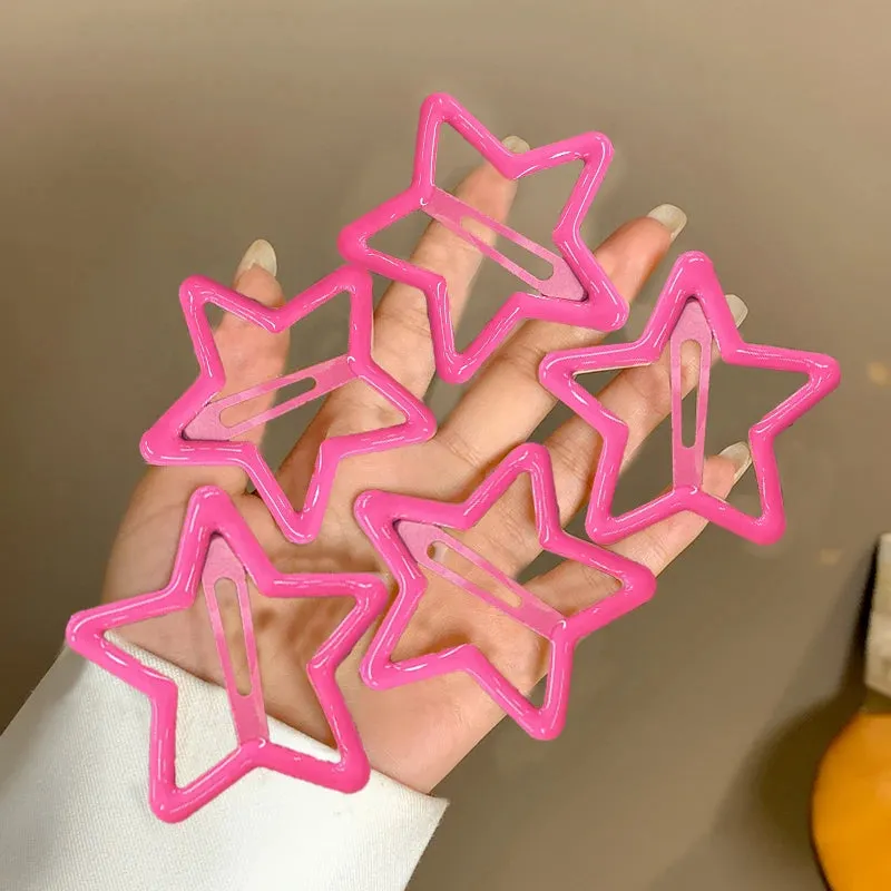 TEEK - 5-10 Pcs Hollow Star Hair Clips