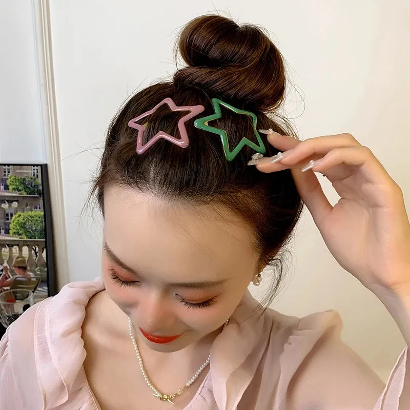 TEEK - 5-10 Pcs Hollow Star Hair Clips