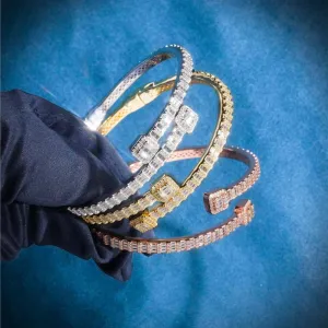 Thin Baguette Bangle Bracelet 14K Gold