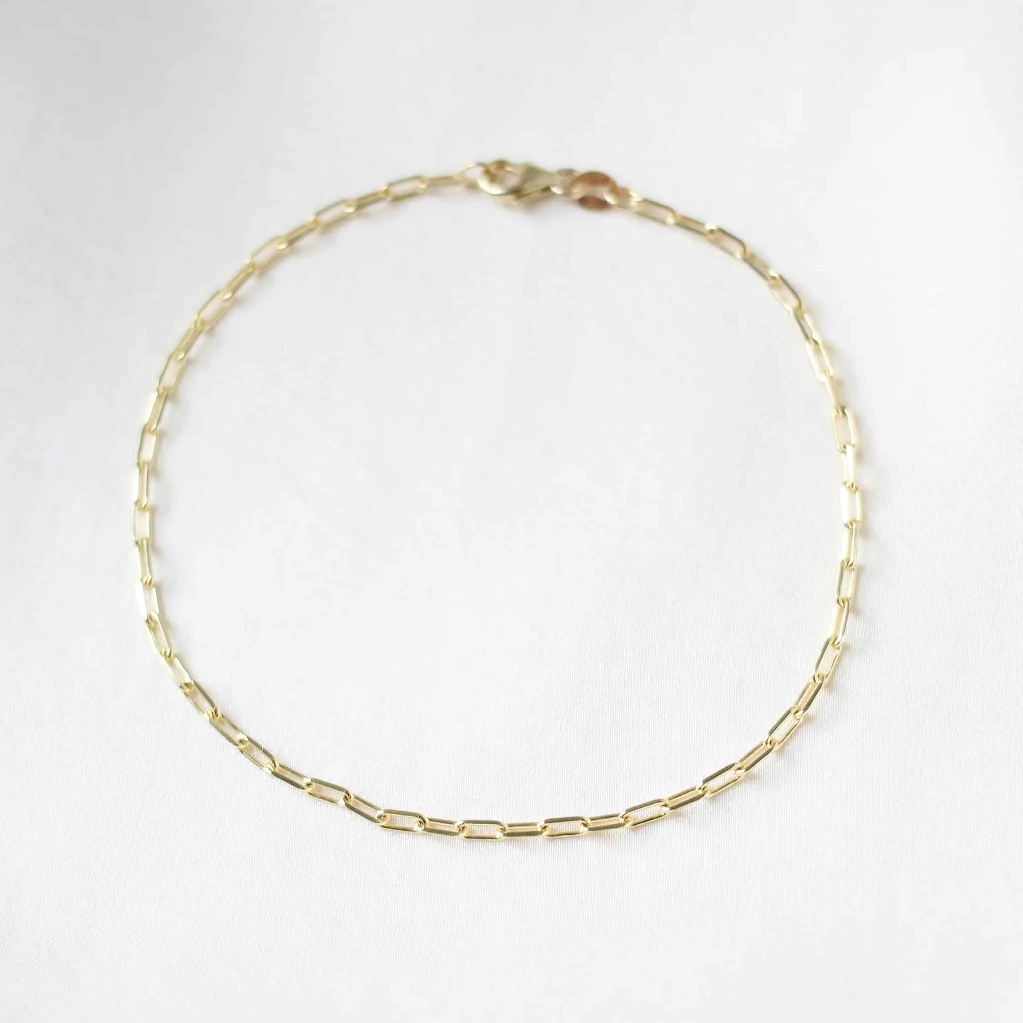 Thin Paper Clip Chain Bracelet