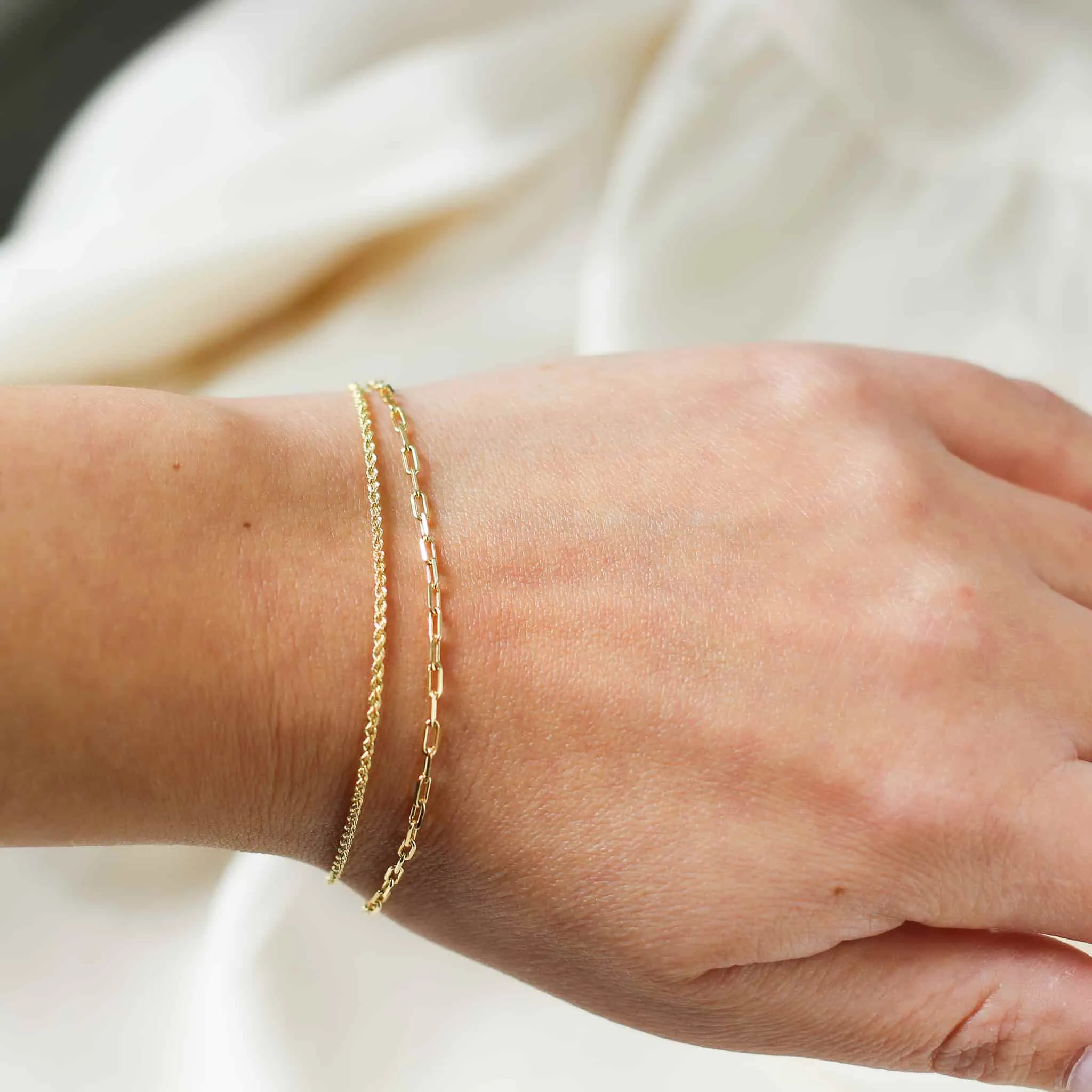 Thin Paper Clip Chain Bracelet
