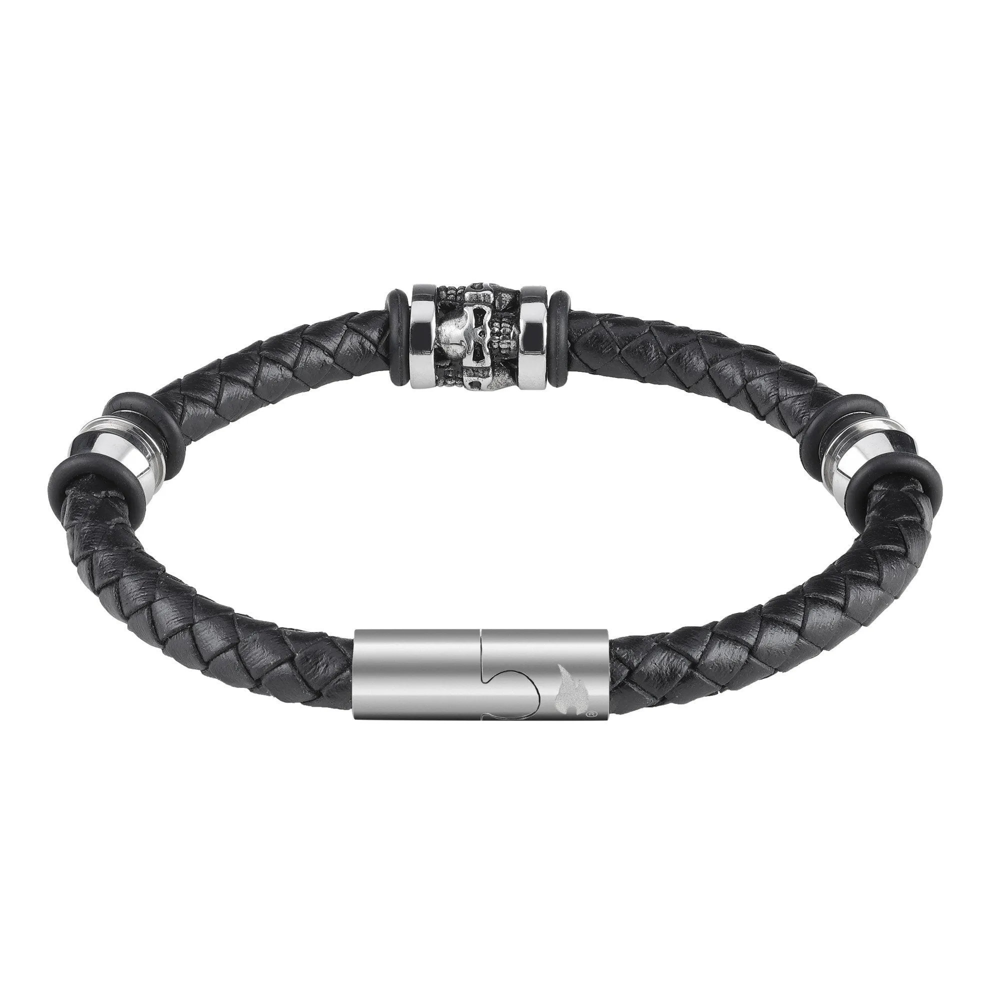 Three Charms Leather Bracelet