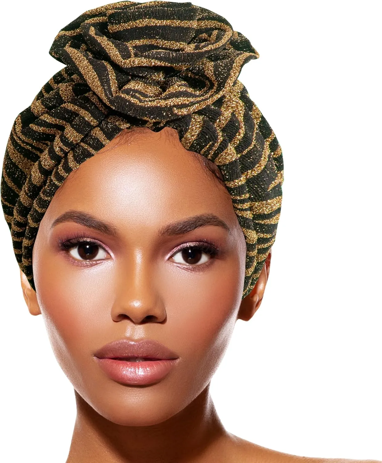 TouchUps Hair Bun Cap Hair Protection Head Wrap Hairbun Cap Wrap African Turban Pattern Headwrap Headscarf