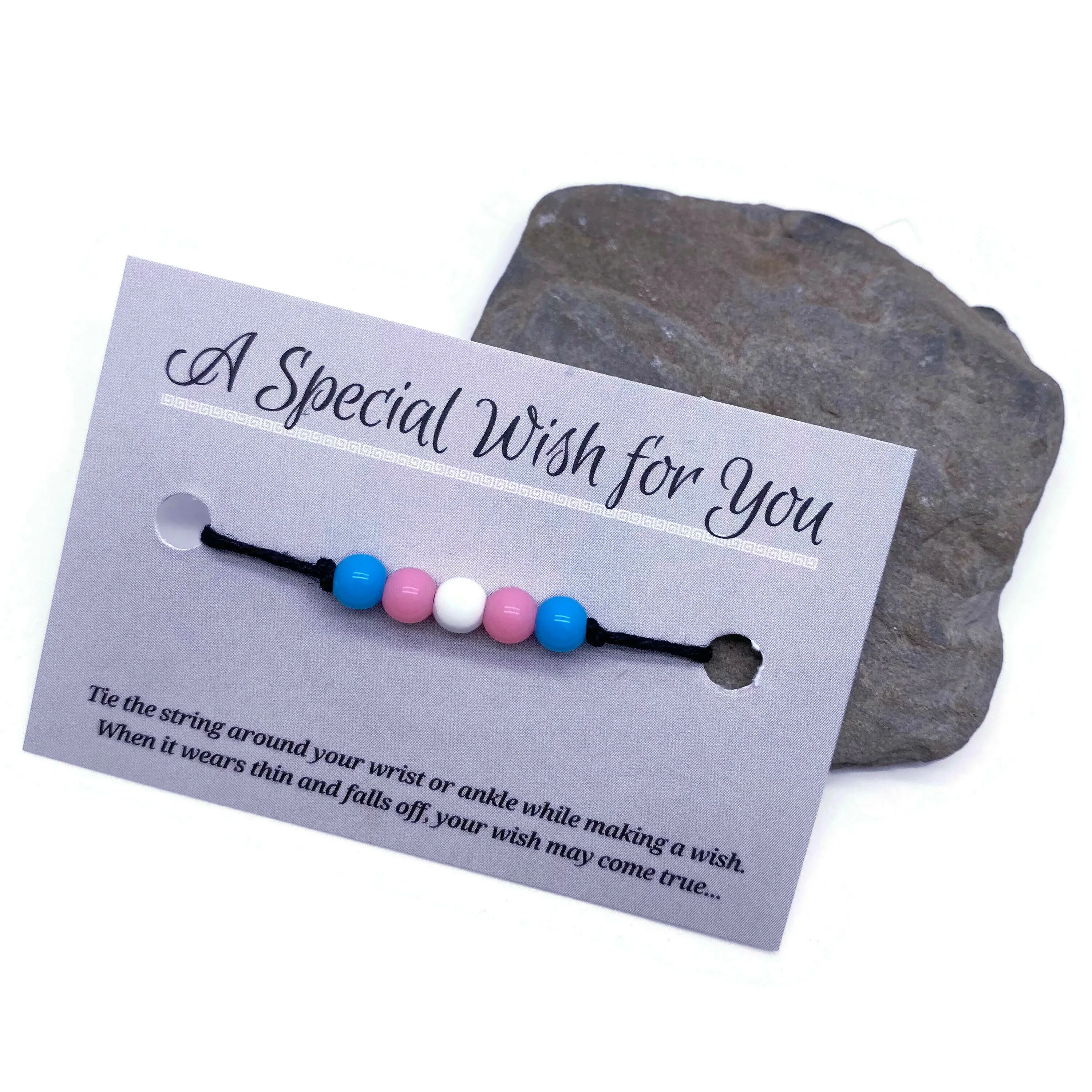 Trans Pride Flag Colours Hemp Wish Bracelet - LGBTQIA