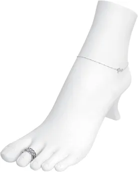 White Polystyrene Toe Ring Chain Ankle Bracelet Foot Display Storage Showcase Stand
