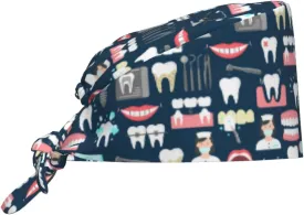 Working Cap Scrub Cap with Sweatband Adjustable Unisex Men Women Tie Back Hat Nurse Surgical Caps