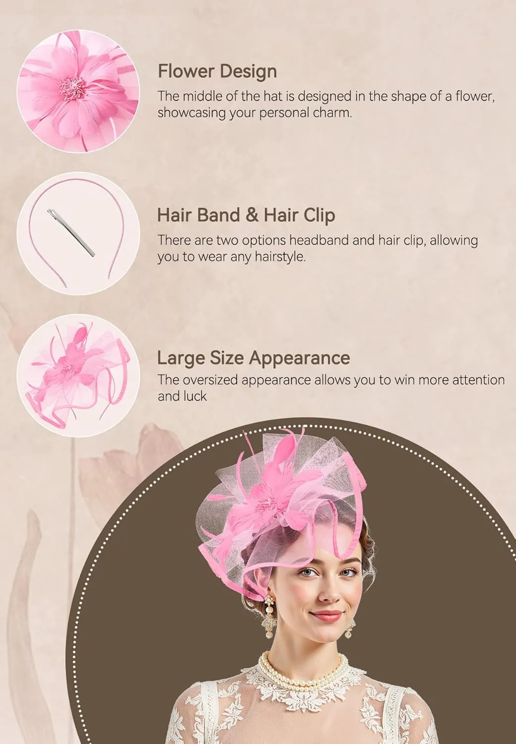 Zando 2025 Kentucky Feather Mesh Fascinators Derby Hats for Women Girls with Clip and Headband Tea Party Wedding Cocktail Hat