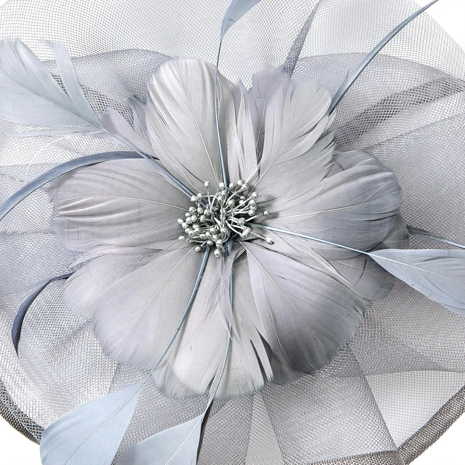 Zando 2025 Kentucky Feather Mesh Fascinators Derby Hats for Women Girls with Clip and Headband Tea Party Wedding Cocktail Hat