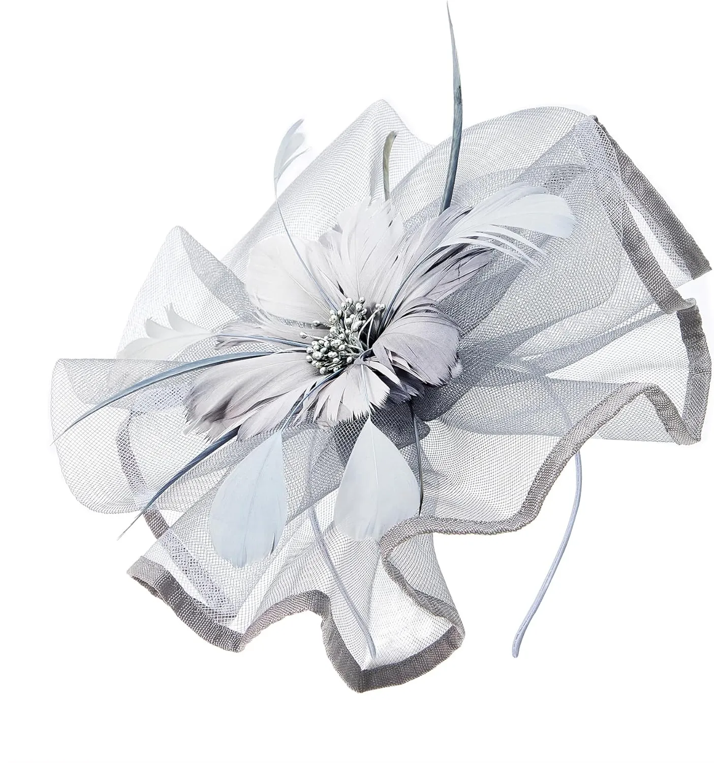 Zando 2025 Kentucky Feather Mesh Fascinators Derby Hats for Women Girls with Clip and Headband Tea Party Wedding Cocktail Hat